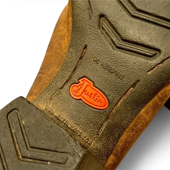 Justin Brown Leather Western Cowboy Boots Embroidered Women’s 8 - Picture 5 of 7